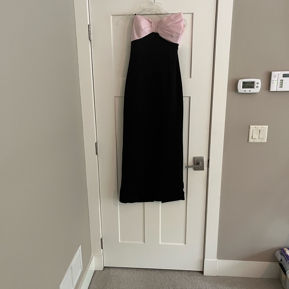 Teri Jon Strapless Pink and Black Dress